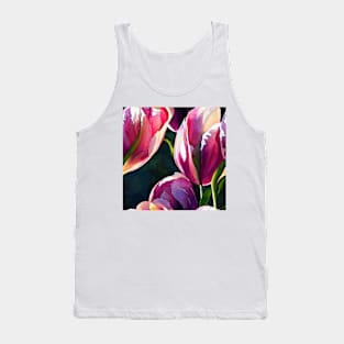 Watercolor tulip pattern Tank Top